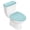 Powder Blue, variant on Sage Green Solid Color Elastic Toilet Lid and Tank Covers Set, Minimalist Vintage Linen Texture Decorative Bathroom Decor, 2 Pcs Toilet Lid Cover and Toilet Tank Lid Cover with Elastic Bottom