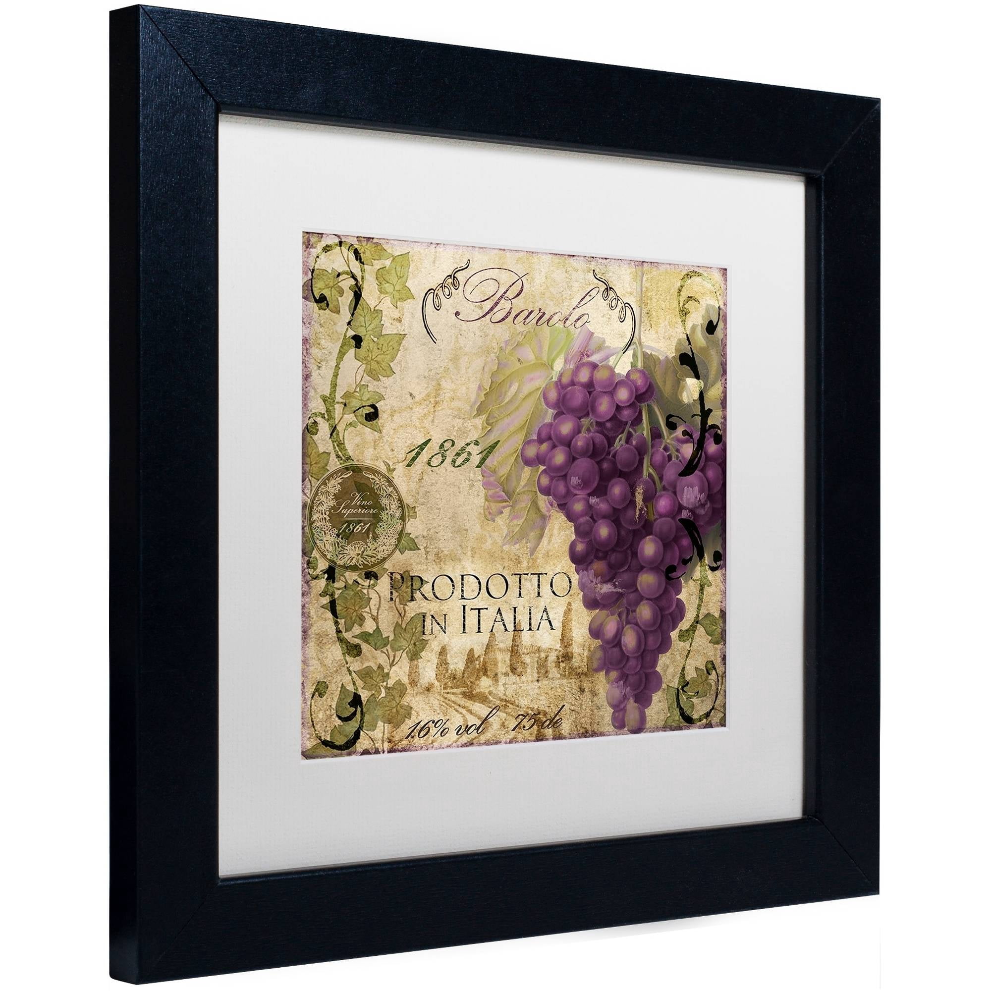 Trademark Fine Art "Vino Italiano II" Canvas Art by Color Bakery White Matte, Black Frame