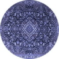thumbnail image 1 of Ahgly Company Indoor Round Medallion Blue Traditional Area Rugs, 6' Round, 1 of 4