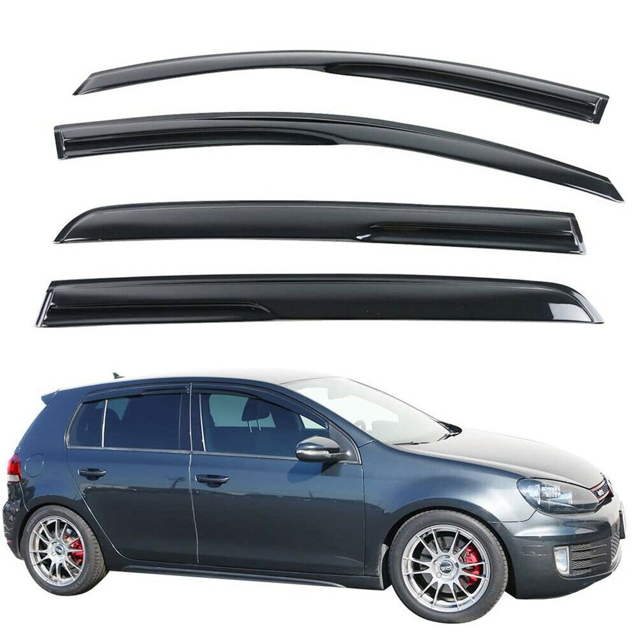 Tinted Window Visor Vent Wind Deflectors Rain Guards for 20082014 MK6
