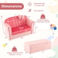 thumbnail image 3 of Gymax Kids Double Sofa Velvet Upholstered Sofa Couch w/Footstool & Armrests Pink, 3 of 9