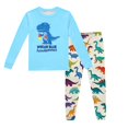thumbnail image 2 of Pyjamas pour Enfants Garçons Ensemble de Pyjama Imprimé Dinosaure Col Rond Manches Longues Pantalon 2 Pcs Printemps Automne Pyjamas pour Enfants Bleu Clair 6 Ans-7 Ans, 2 of 4