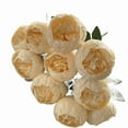 thumbnail image 3 of 10 Head Simulation Flower Bouquet For Home Decor For Weddings Light Blue Dark Rosy Rosy Red Decorative Arrangement, 3 of 7