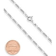 thumbnail image 3 of Miabella Solid 925 Sterling Silver Italian 2.3mm Diamond-Cut Figaro Link Chain Necklace for Women Men, Made in Italy (Length 30 Inches), 3 of 7