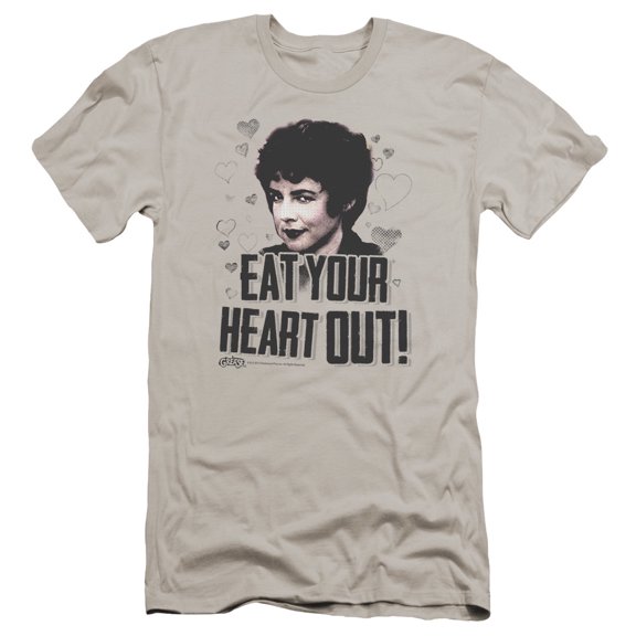 Grease Eat Your Heart Out Premium Adult Slim Fit 30/1 T-Shirt Silver
