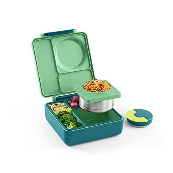 Bento Box OmieBox para Niños - Aislado con Jarra Térmica - 3 Compartimentos - (Meadow / Sunshine) Omie Ver descripción