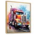 thumbnail image 2 of Designart "Rebel Rumble Semi Truck Dominance II" Truck Floater Framed Wall Art Print, 2 of 7