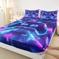 thumbnail image 3 of Homewish 3D Gamepad Player Full Size Sheets for Boy, Futuristic Glitter Stripes Bed Sheets, Video Game Lover Sheet Sets, Super Cozy Room Decor, 4pcs, 3 of 7
