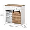 thumbnail image 3 of HOMCOM Farmhouse Coffee Bar Cabinet with Barn Door, Wine Storage, 3 of 10