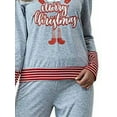 thumbnail image 3 of FASHIONWT Women Loungewear Christmas Floral Print Stitching Homewear Set, 3 of 3