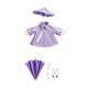 thumbnail image 5 of Divertido traje de ganso con impermeable que se ajusta a una estatua de 58 cm (23 pulgadas) para porche, jardín o patio. Morado claro, 5 of 8