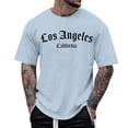 thumbnail image 2 of Sngxgn Mens Crewneck T-Shirt Casual Lightweight Fashion Tee Shirt Tops(Blue,L), 2 of 4