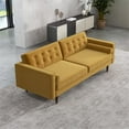 thumbnail image 6 of Pemberly Row Mid-Century Modern Tufted Back Gold Velvet Upholstered Sofa, 6 of 7