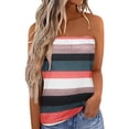 thumbnail image 1 of Crop Tank Tops Para Mujer Mujeres Mujeres Bandeau Camisa casual suelta Vacaciones Sin mangas Tubo superior Sin tirantes Blusa de vacaciones Top Verano de mujer Camis (Orange, XXL), 1 of 5