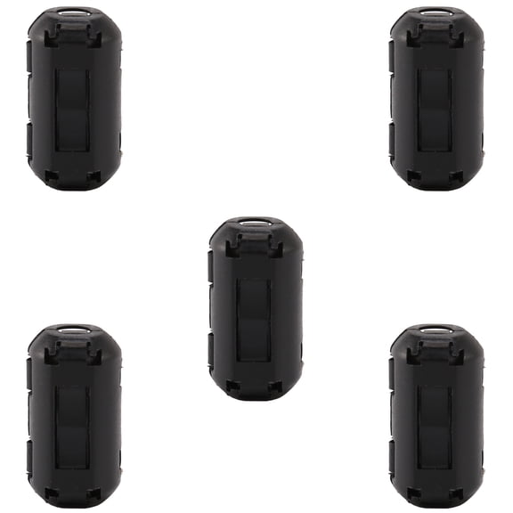 5 Pcs Clip On Noise Suppressor 3.5mm Cable Ferrite Core Filters,Black