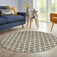 thumbnail image 7 of Teppich Homes Handmade Round Geometric Pattern Rug 15x15 - Black and Cream Tufted Wool Carpet for Living Room And Hallway, 7 of 7
