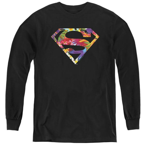 Superman - Hawaiian Shield - Youth Long Sleeve Shirt - Small