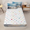 thumbnail image 4 of Homewish Tropical Ocean Beach Zipper Twin Comforter Sets with Fitted Sheet and 2 Pillowcases for Boys Girls,Teens Coastal Starfish Shell Zipper Bedding Set,4-Piece, 4 of 6