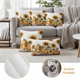 thumbnail image 6 of Orange Pumpkin Fall Outdoor Waterproof Pillow Covers, Thanksgiving Sunflower Botanical Decorative Square Throw Pillowcase Sofa Cushion Sham for Patio/Couch/Chair, 16"x16" 2 Pack, 6 of 8