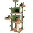 thumbnail image 3 of Yaheetech 68''H Cactus Cat Tree Cat Tower with Padded Perch,Green/Brown, 3 of 10