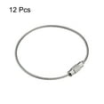 thumbnail image 3 of Unique Bargains 12Pack Cable Key Rings, 6inch(155mm) Wire Keychain Twist Loops, Silver, 3 of 7