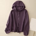 thumbnail image 2 of Winter clothing for women Plus Size Hooded Coat Women Loose Long Sleeve Lightweight Sun Jacket Breathable Outerwear For Spring Summer Fall Casual Wear, 2 of 5