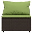 thumbnail image 3 of vidaXL Garden Middle Sofas with Cushions 2 pcs Brown Poly Rattan, 3 of 5
