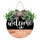 thumbnail image 1 of Corona de bienvenida, decoración para el hogar, corona decorativa con doble lazo, corona simulada, decoración para colgar en la pared, decoración para primavera, verano, otoño e invierno, 1 unidad, 1 of 7