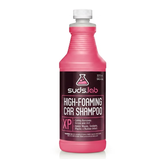 Suds Lab XP High Foaming Exterior Car Wash Shampoo, Effectively Removes Dirt and Grime, Use with Foam Cannon or Bucket Wash, 32 oz