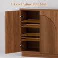 thumbnail image 2 of Brafabhome 55" Wide Fluted Sideboard with 4 Arched Reeded Doors, Modern Credenza Storage Buffet Cabinet with Adjustable & Removable Shelves for Living Room & Dinning Room | Walnut, 2 of 7