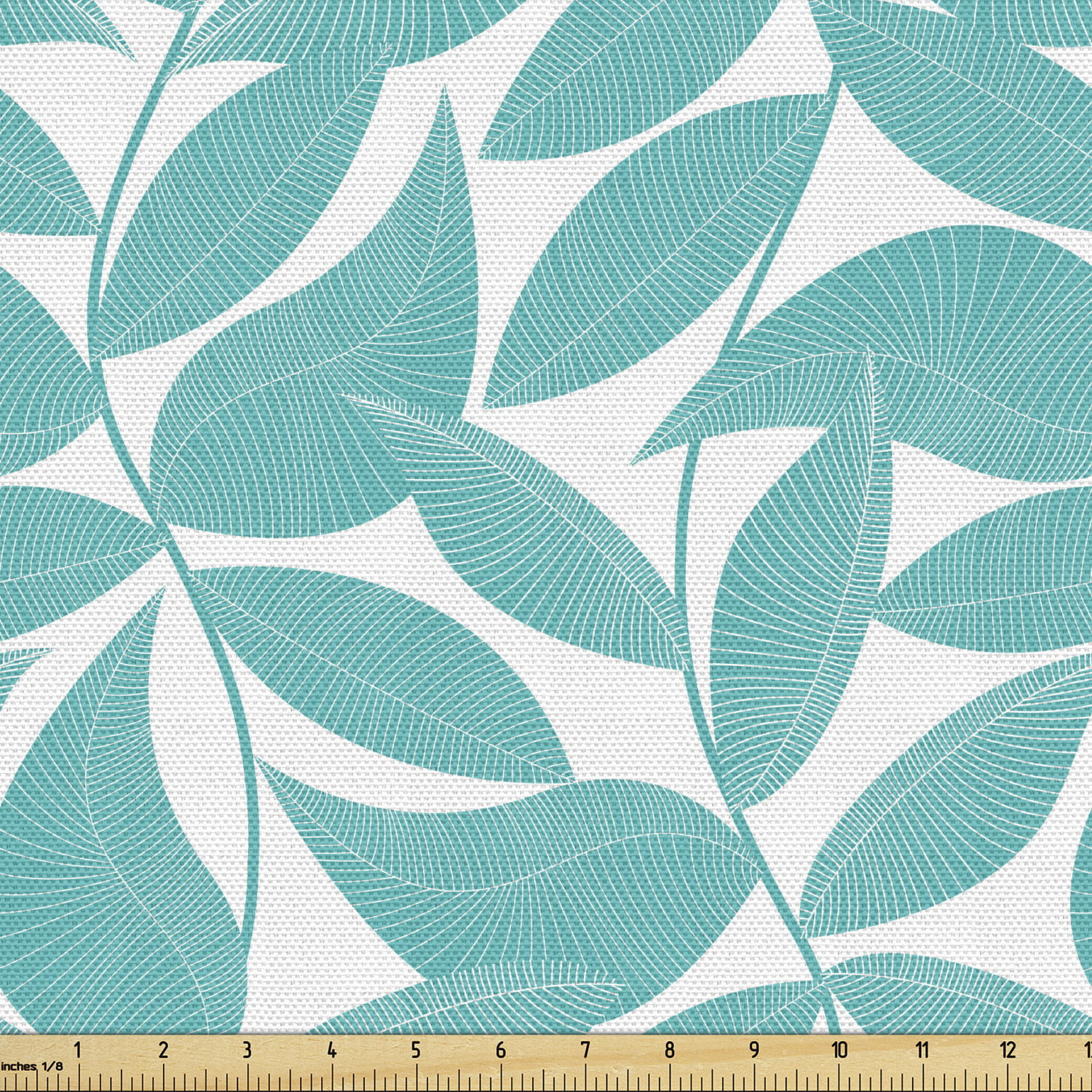 Drapery Upholstery Fabric Tropical Indoor/Outdoor White Coral on Turquoise 