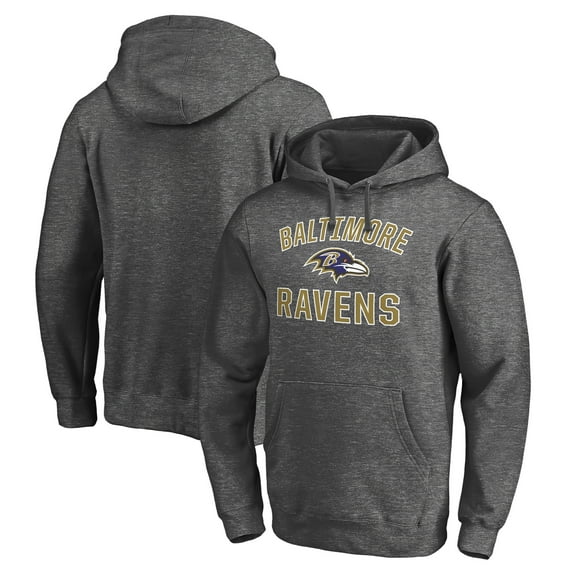 Men's Charcoal Baltimore Ravens Victory Arch Pullover Hoodie