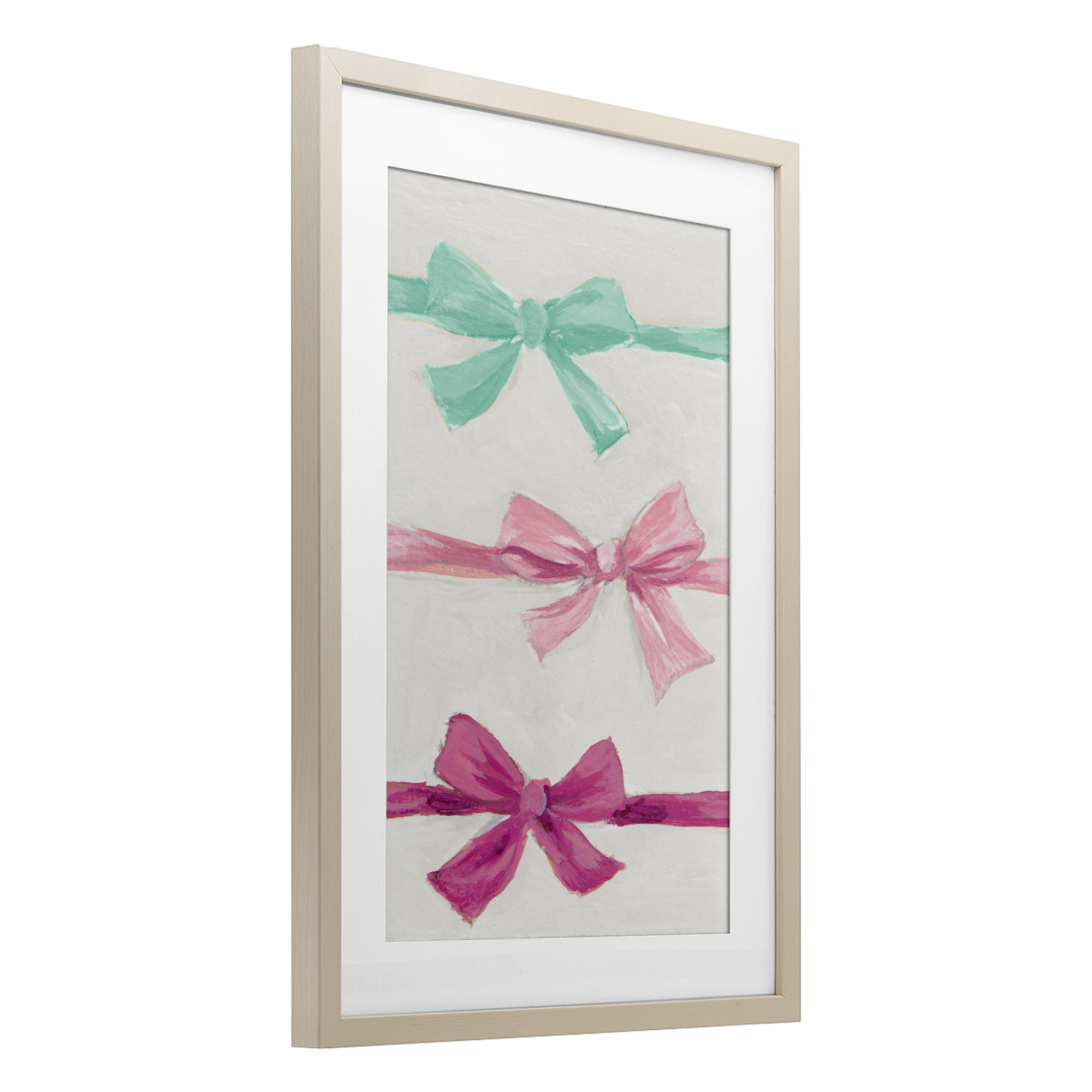 Stupell Industries Ribbon Bows Trio Birch Framed Print Under Glass, design by Lanie Loreth