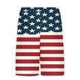 thumbnail image 4 of Men's Stripes Stars Printed Swim Trunks Independence Day Drawstrings Board Shorts USA Patriotic Bathing Suits Mid Waist Board Shorts with Lining, 4 of 6