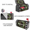 thumbnail image 3 of Post Letter Box Cover Welcome Wreath Mailwraps Mailbox Covers with Magnetic Strips 21×18 Inch Perfect for Outdoor Display Natural Round Green Wreath Frame on Wooden Checkered Lattice, 3 of 6
