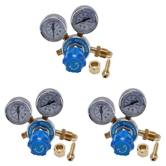 3X Oxygen Gas Bottle Regulators O2 Reducing Pressure Inhaler Double Gauge Regulator Oxygen Tank Regulator