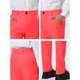 thumbnail image 6 of Unique Bargains Men's Business Pants Classic Fit Solid Color Suit Trousers with Pockets 34 Light Red, 6 of 6