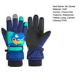 thumbnail image 6 of Opolski 1 Pair Thickened Waterproof Full Finger Fleece Lining Winter Gloves Unisex Kids Cartoon Little Dinosaur Print Ski Gloves Royal Blue, 6 of 8