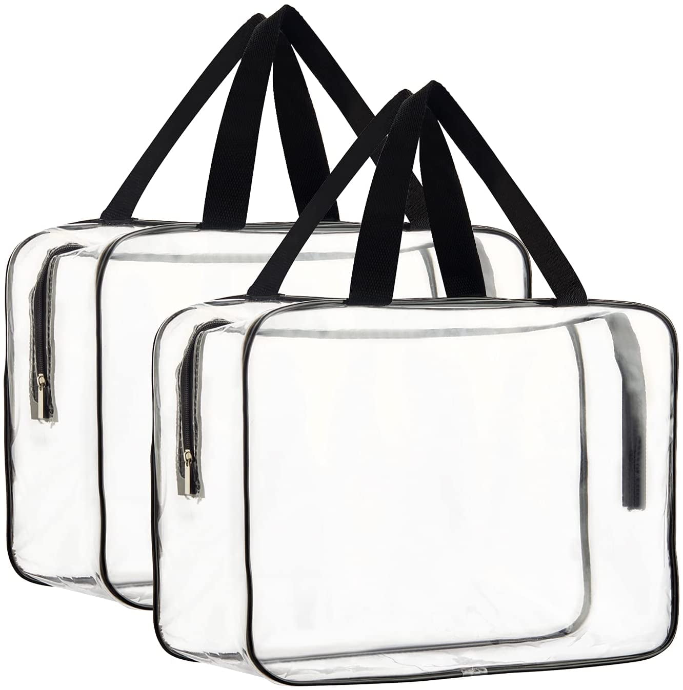  Wobe 2 Pack Portable Clear Makeup Bag Zipper