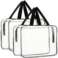 thumbnail image 1 of Bolsa organizadora de artículos de tocador de maquillaje transparente grande de 2 piezas, bolsas de mano de plástico transparente, bolso de mano pequeño transparente impermeable Xemadio YZY193, 1 of 7