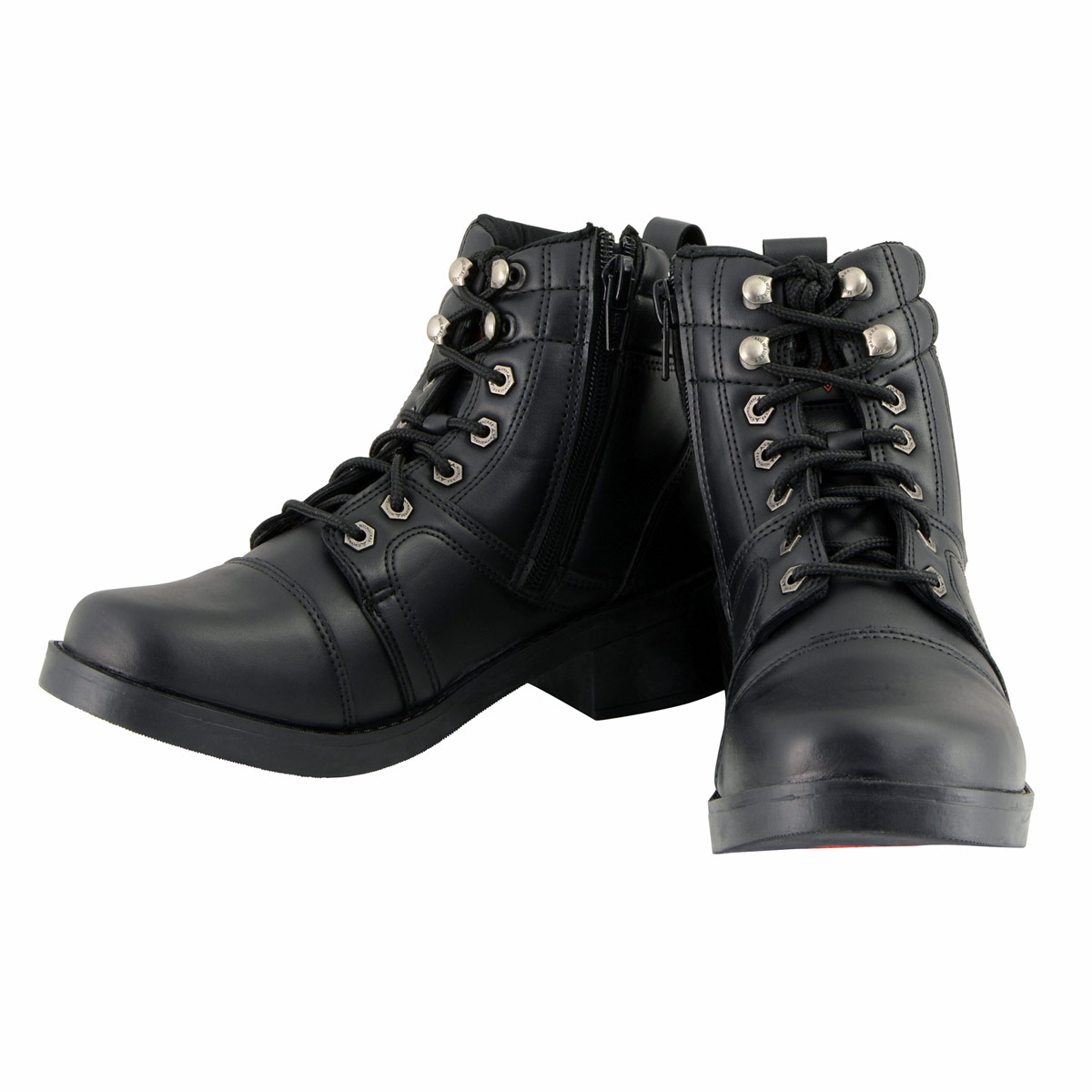Milwaukee Leather MBK9255 Boys Black Lace-Up Boots with Side Zipper Entry 6 - image 3 of 9
