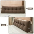 thumbnail image 5 of Lovote Triangular Headboard Pillow with Side Pockets - Teddy Velvet Fabric, Bed Rest Reading Pillow, Removable & Washable Cover, Daybed Wedge Pillow for King Beds, Brown, 5 of 6