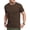Coffee, variant on RICHCOIN Men Ribbed Summer Top Short Sleeve Crewneck Basic T-shirt White Casual Solid Color Muscle Tee Shirts L