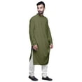 thumbnail image 5 of Atasi Solid Mens Kurta Cowl Drape Rayon Slub Festive Clothing Wear, 5 of 7