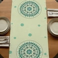 thumbnail image 5 of Table Runners 120 Inches Long Dress Scarves, Green Floral Farmhouse Coffee/Dining/Kitchen Table Runner for Living Room, round Floral Ethnic Abstract Patterned 13x120 Inch, 5 of 9