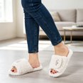 thumbnail image 7 of Ecetana Womens Fuzzy Memory Foam House Slippers Open Toe Slip On Indoor Shoes, 7 of 7