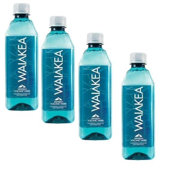 (4 Pack) Waiakea Bottled Water Hawaiian Volcanic Alkaline 500ml Bottles