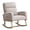 Light Grey-teddy, variant on Rocking Chair Nursery, Uplostered Leather Rocker Nursing Chairs with Wood Legs and Side Pocket, Comfortable Glider Roking Chair for Nursery, Living Room, Bedroom,Teddy, Leather Brown