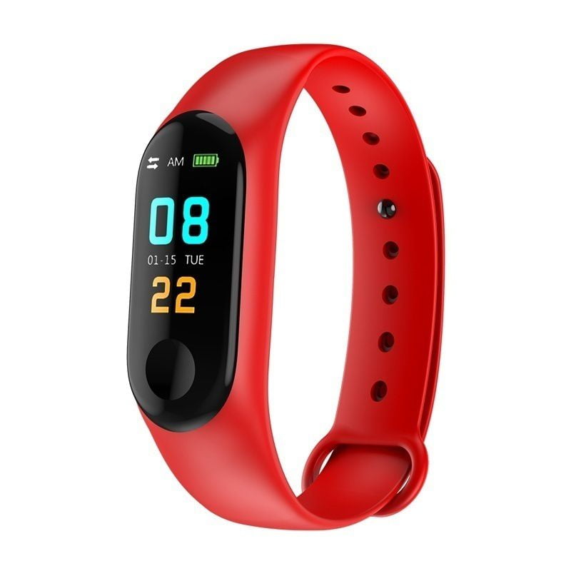 Fitness Tracker Activity Tracker Sports Watch Smart Bracelet Pedometer Fitness Watch with Heart Rate Monitor/Step Counter/Sleep Monitor Smart Wristband for Women Men and Kids Red