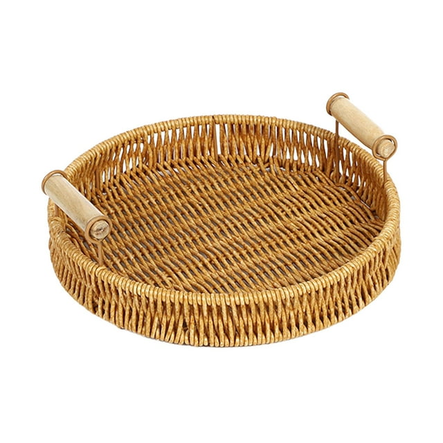 Bread Baskets Serving Trays Coffee Table Decor Food Organizer Tray Snack Serving Round S